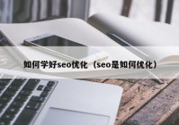 如何学好seo优化（seo是如何优化）